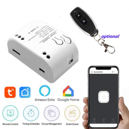 Tuya 스마트 라이프 APP Wifi 컨트롤러 DC12V NO COM 출력 인칭 모드 전기 잠금 장치와 함께 사용되는 옵션 원격