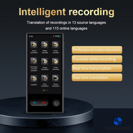[해외]S30 Pro AI 스마트 번역기 148개 실시간 온라인 언어 휴대용 ChatGPT 음성 사진 지능형