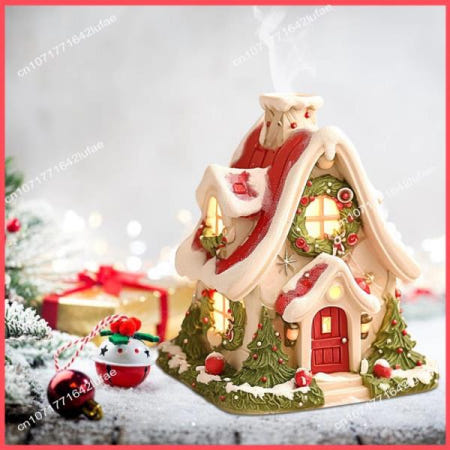 [해외]B52C 크리스마스 스노우 하우스 수지 장식품 홈 데스크탑 아로마 테라피 휴일 분위기
