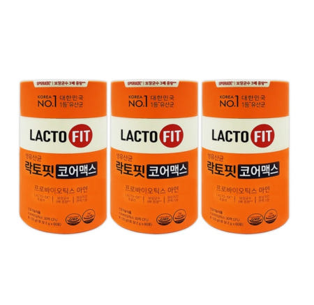 종근당 락토핏 코어맥스 60포 x 3통 6개월분 생유산균 코어 업그레이트 보장균 증가