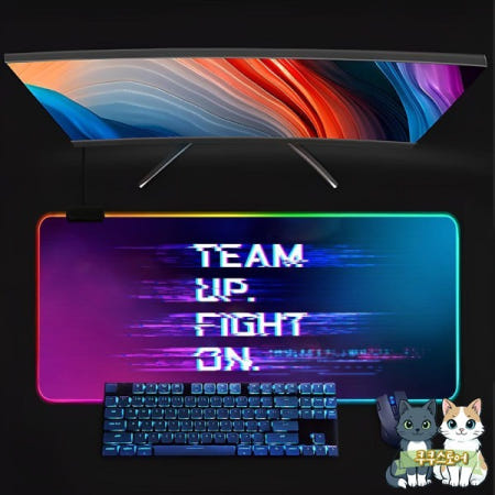 [해외]쿠쿠스토어 Gigabyte AOR 마우스 패드 키보드 LED RGB PC 게이머 빛나는 고무 귀여운 만화 게임 컴퓨터 소년 친구 호
