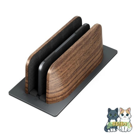 [해외]MacBook Air Pro 트리플 슬롯 노트북 스탠드 태블릿 iPad 전화 홀더  조정 가능한 나무 수직