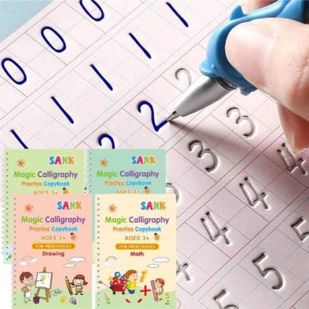 영어 싱크 매직 연습 카피북 프랑스어 숫자 추적서 독일어 재사용  쓰기 도구 4 권/세트