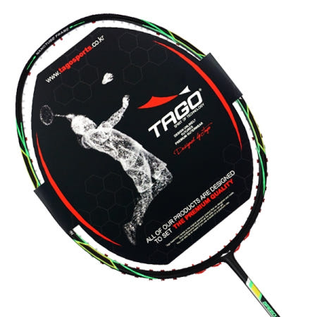 [TAGO]타고 초경량배드민턴라켓 스피드777라이팅  6U 헤드헤비 파워형 BK/GN 스트링무료
