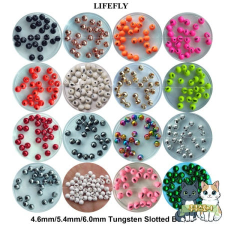 [해외]4.mm / 50개 슬롯형 텅스텐 비즈 플라이 타잉 지그 낚시 LIFEFLY