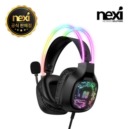 [리버네트워크]가상 Hi-Fi 7.1채널 RGB 게이밍 헤드셋 NX1571