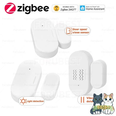 [해외]Lux 또는 진동 감지 기능이 스마트 ZigBee 창문 센서 홈 보안 Z2mqtt와 함께 실시간 알람 작업