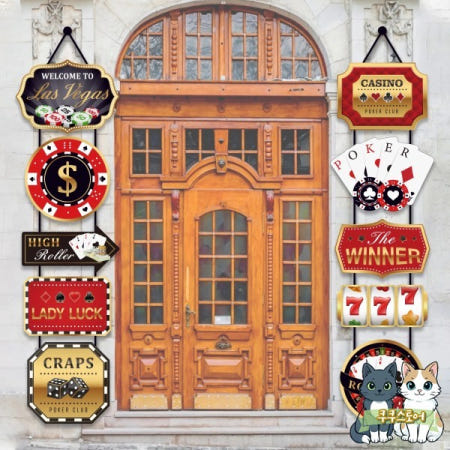 [해외]라스베이거스 카지노 크랩 포커 파티 장식 매달린 배너 도어 성인 카니발 생일 품