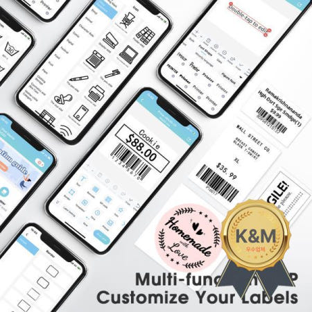 Phomemo 라벨 프린터 M220 메이커 미니 바코드 주소용 무선 휴대용 스티커 기계