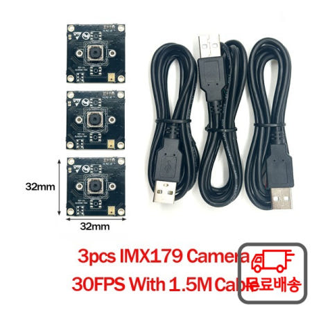 3피스 IMX179/OV2735/OV9732 USB 카메라 모듈 100° 30FPS 오토다츠.io Win Mac 라즈베리용 왜곡 없음 호환