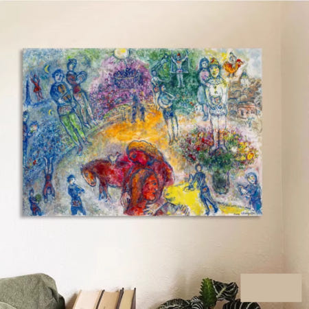 [STARS MALL 협력업체][해외]마크르 샤갈 작품 그림 서커스의 기쁨 주방 현관 침실 거실에 걸면 좋은 캔버스 그림 액자