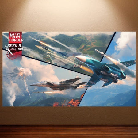 [해외]올스토어 전쟁 천둥 포스터 월드 오브 탱크 게임 군사 항공기 캔버스 벽 그림 거실 장식 방 스티커