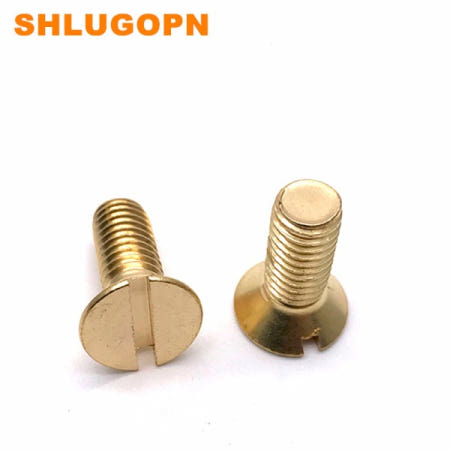 [해외]호환 SL M3-M8 DIN963 GB84 황동 구리 플랫 카운터 싱크 슬롯 헤드 솔리드 기계 나사  DIY 전자 볼트 5-80mm  개