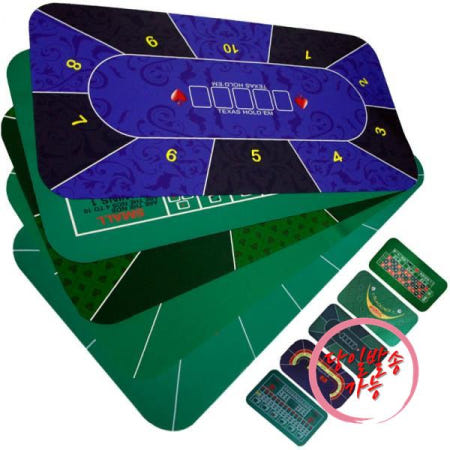 [해외]텍사스 홀덤 포커 테이블 매트 미끄럼 방지 고무 탑 레이아웃 게임 접이식 180x90cm 8-10 인용