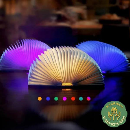 3D 접는 나무 책 빛 크리 에이 티브 LED 밤 빛 RGB 컬러 USB 충전 장식 침실 테이블 램프 아이 Brithday 선물 뜨거운