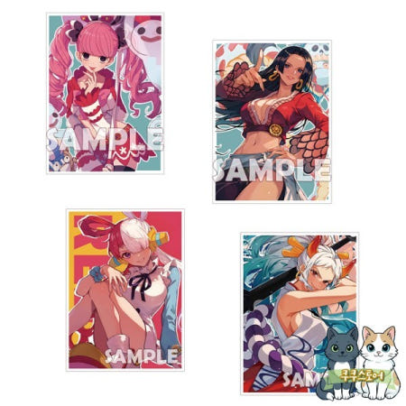 [해외]0 개/대 792mm Anime 원피스 OPCG 게임 제한 카드 슬리브 Yamato Uta Hancock Perona Reiju 취미 컬렉션 선물 완구