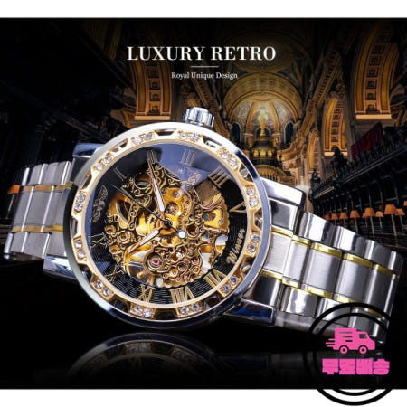 2020 승자 투명 패션 다이아몬드 빛나는 기어 운동 로얄 디자인 시계 기계식 해골 손목 AAA 신제품