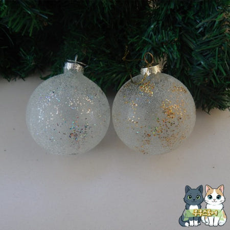 [해외]12 개/갑 직경 = 8cm 작은 크기 미니 비즈 부착 유리 공 크리스마스 장식 친구 선물 걸이 제조 업체