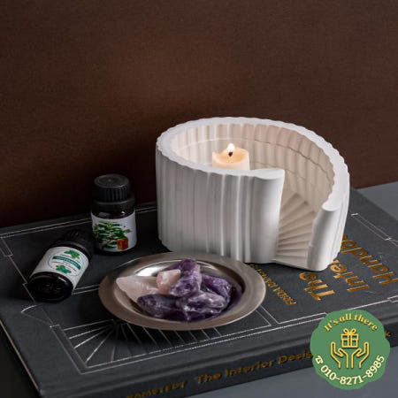 3D 나선형 계단 촛불 홀더 실리콘 금형 아로마 테라피 가열로 석고 콘크리트 수지 장식 금형 홈 장식