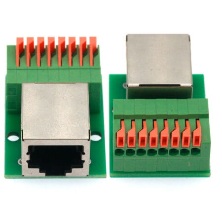 RJ45 네트워크 포트 터미널 블록 용접  데이터 어댑터 보드 암 소켓 가이드 레일 설치 커넥터