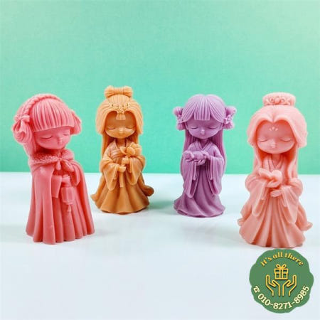 3D 귀여운 공주 실리콘 양초 금형 Diy 눈 폐쇄 소녀 아로마 테라피 석고 크리스탈 수지 주조 금형 홈 공예 선물