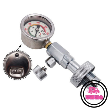 400Bar 게이지가 있는 고압 스쿠버 다이빙 공기탱크 검사기 DIN 밸브 병용 Scba 테스트