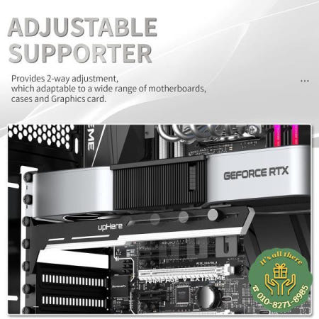 5V 3핀 주소 지정 가능 RGB 그래픽 카드 GPU 브레이스 지지대 비디오 카드 처짐 방지 홀더 GPU 브래킷 내장 5V ARGB 스트립 AURA SYNC