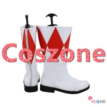 [해외]Kyoryusentai Zyuranger 레드 레인저 마이티 모르핀 코스프레 신발 부츠 할로윈 의상 액세서리