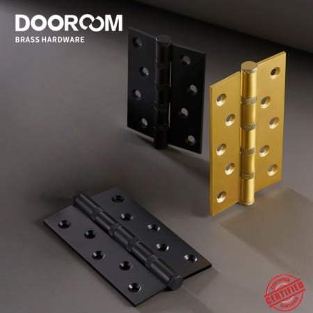 [해외]Dooroom 황동 널링 도어 경첩 무료 슬롯 부드럽게 두꺼워지는 음소거 4 인치 5