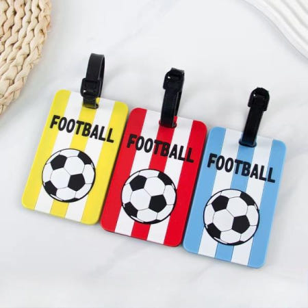 새로운 축구 PVC 여행 수하물 태그 탑승권 가방 이름 ID 주소 Lable 라벨