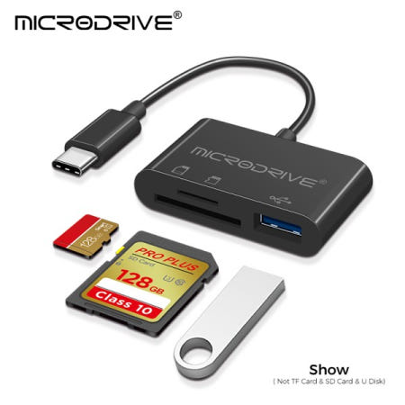 3in 1 유형 USB C 허브(메모리 플래시/SD 2.0/3.0/마이크로 미니 리더기/TF 슬롯)