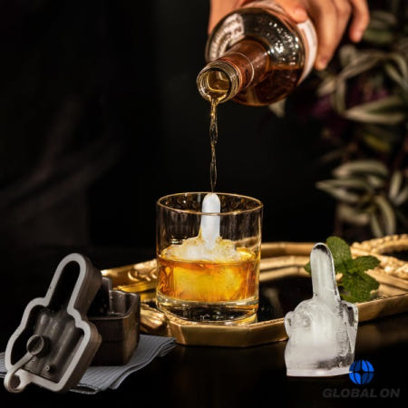 재미있는 손가락 아이스 큐브 금형 이지 릴리스 실리콘 모양 BPA 무료 파티 위스키 칵테일 커피