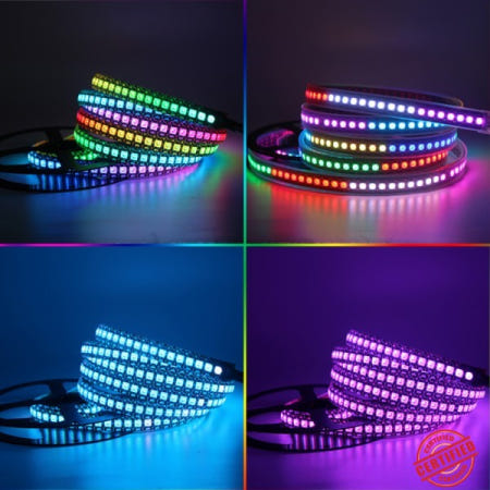 [해외]DC 5V WS2812b RGBIC LED 스트립 프로그래밍 가능한 자동 주소 지정 DIY 게임 룸 조명 개조를 위한 맞춤형 유연한 램프