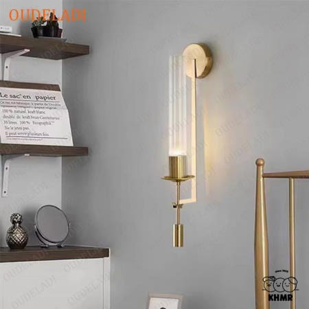 [해외]OUDELADI 레트로 유리 튜브 벽 램프 북유럽 sconce 골드 거실 베란다 통로 식사 조명기구