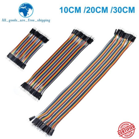 [해외]TZT Dupont 라인 10CM 40Pin 남성-남성 + 및 점퍼 와이어 Arduino 용 케이블