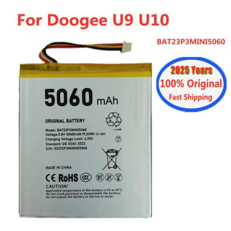 2025  DOOGEE U9 U10 태블릿 용  BAT23P3MINI5060 배터리 휴대 전화 5060mAh +  도구