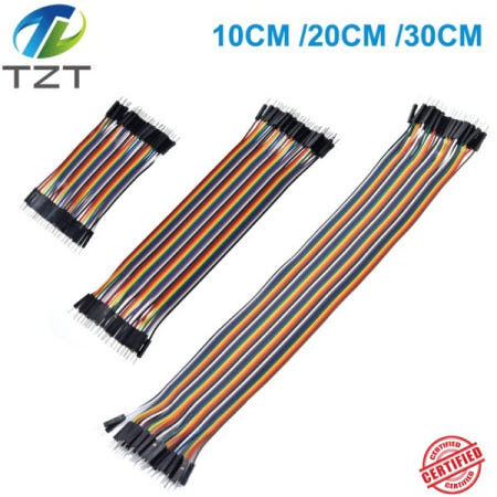 [해외]40PCS TZT Dupont 라인 10/20/30cm 남성-남성 + 및 점퍼 와이어 케이블 arduino DIY 키트