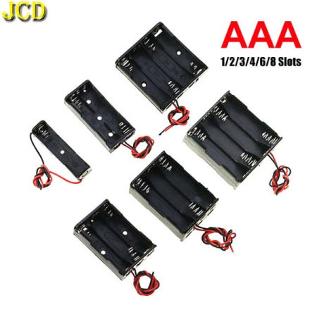 AAA 파워 뱅크 케이스 1X 1.5V 배터리 홀더 보관함 슬롯 컨테이너 와이어 리드 포함