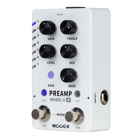 [해외]Mooer Preamp X2 듀얼 채널 프리앰프 - 스튜디오를 통해 Mnrs/gnr/gir 파일 로드 14개의 슬롯 Ir/cab Sim 에디터 소프트웨어