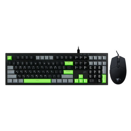 지클릭커 오피스프로 OPS50 사일런스 M250 키보드마우스 세트 108 Poker Green, .