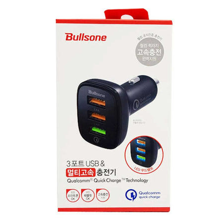 [시즐스토어 제휴업체]승용차 스마트폰 블랙박스 네비 충전용 시거잭 택시 전자기기 고속충전 USB 3포트