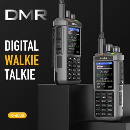 [해외]Iradio R6000 DMR 무전기 듀얼 타임 슬롯 10W 고용량 VHFUHF 주파수 감지 CTCSS/DCS AES256 암호화