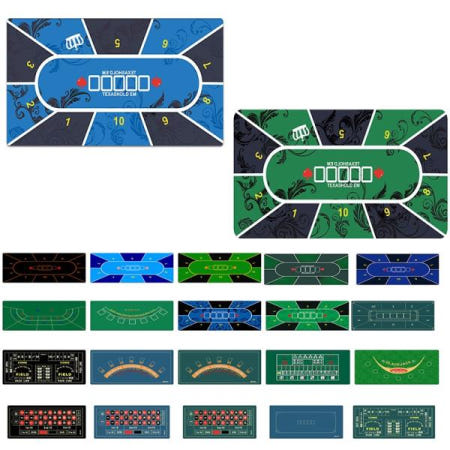 홀덤 포커 두꺼운 매트 잠긴 가장자리 600x1200x2mm 고무 및 플란넬 하이 엔드 식탁보 도박 칩 특수 목적