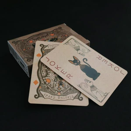 고대 이집트 신 포커 카드 귀여운 고양이 54 개 놀이 덱 모든 빈티지 레트로 클래식 파티 장난감