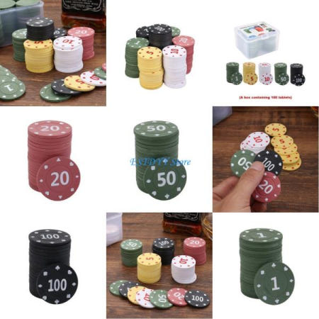 G6DE 100Pcs 포커 칩 전문 카지노 유럽 도박 라운드