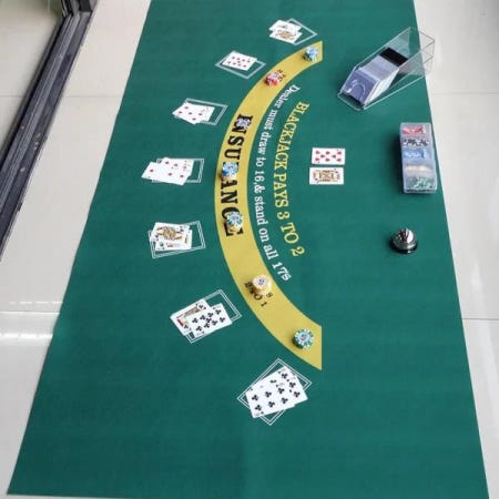 데스크탑 펠트 천 180x90cm 카지노 블랙 잭 게임 식탁보 휴대용 포커 패드 가족 파티 엔터테인먼트 액세서리