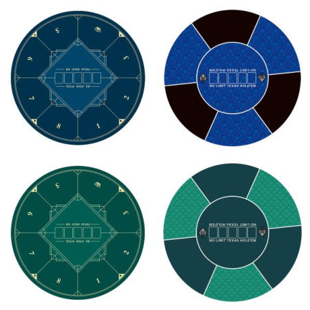 120x120cm 포커 매트 테이블 탑 라운드 전문 게임 10 플레이어 휴대용 고무