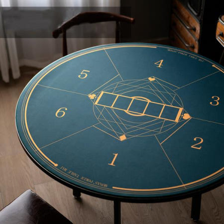 디럭스 라운드 전문 포커 게임 매트 하이 퀄리티 휴대용 고무 방수 테이블 커버 6 인용 레이아웃 120cm