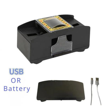 자동 카드 셔플링 기계 2/4Deck USB 배터리로 작동되는 포커 홈 파티 게임