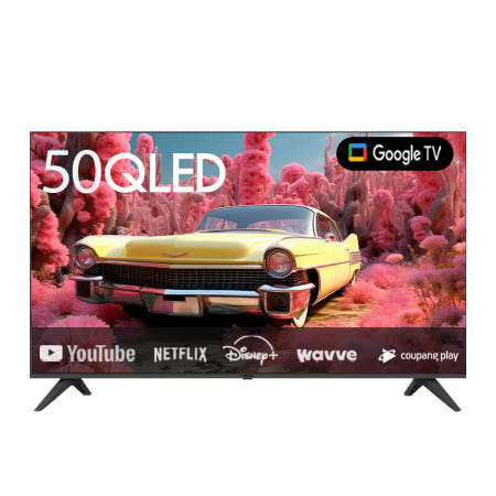 프리토스 QLED 4K 구글 AI 스마트TV 127cm(50인치) 베젤리스 1등급 중소기업TV